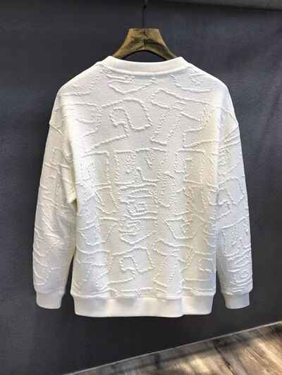 Men's Plus Size Textured Round Neck Long Sleeve Sweatshirt - Damned Threads